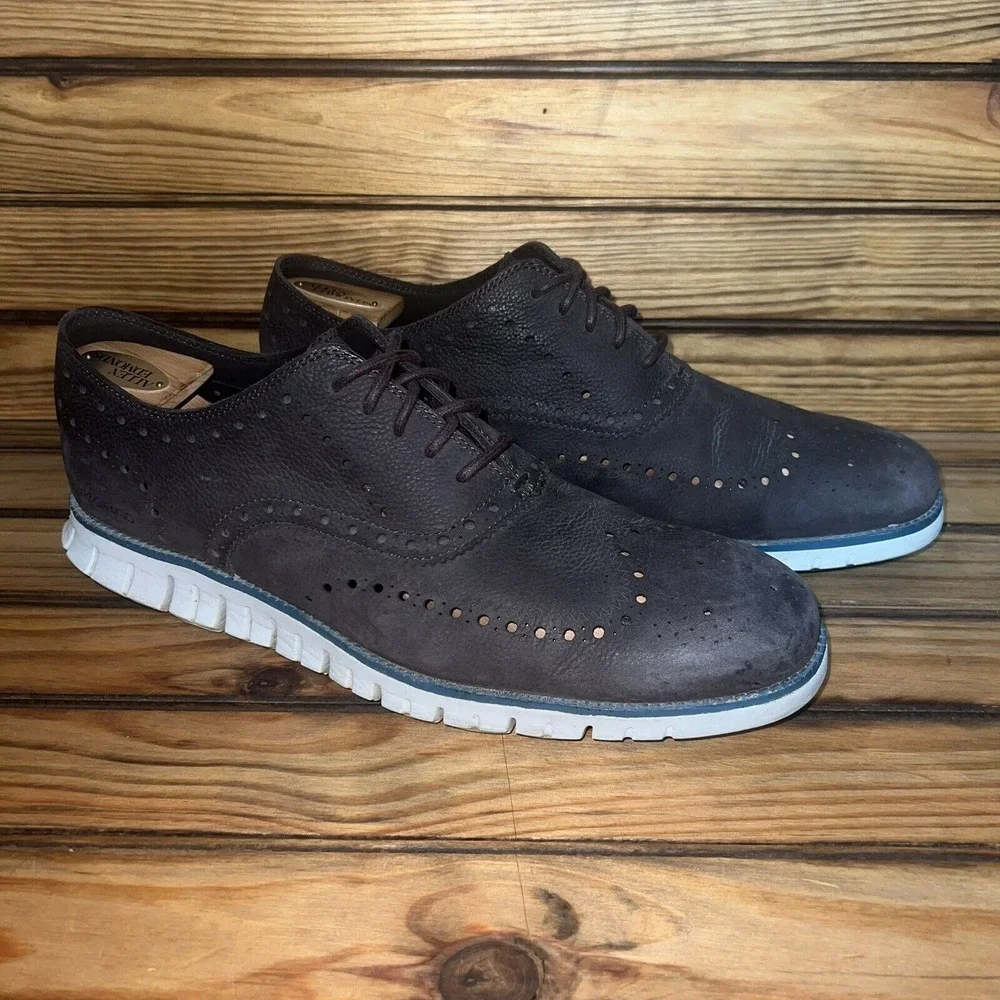Cole Haan Zerogrand Wingtip Oxfords Mens Size 13 C29769 Brown Leather